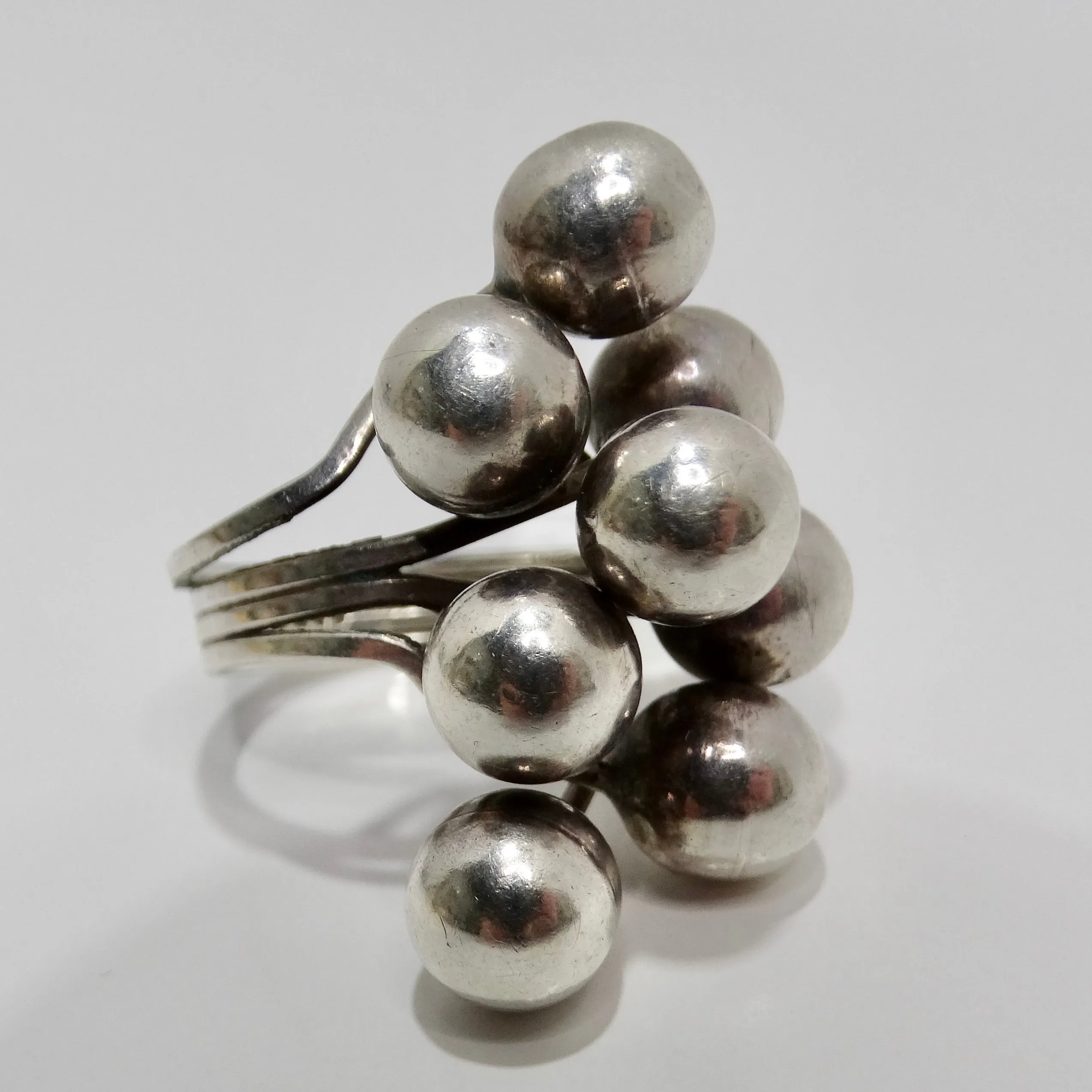 1970s Solid Silver Cocktail Ring