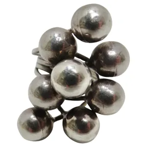 1970s Solid Silver Cocktail Ring