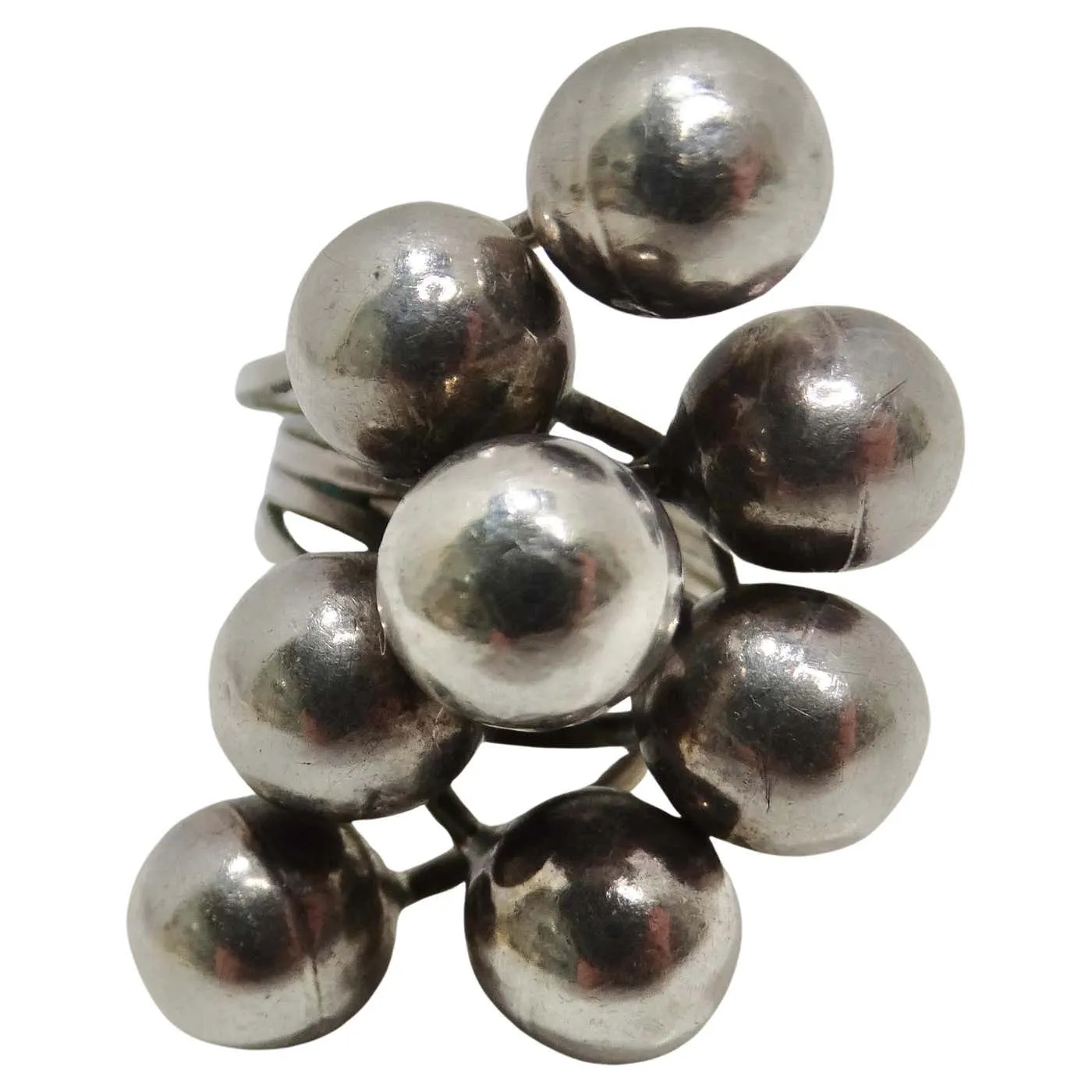 1970s Solid Silver Cocktail Ring