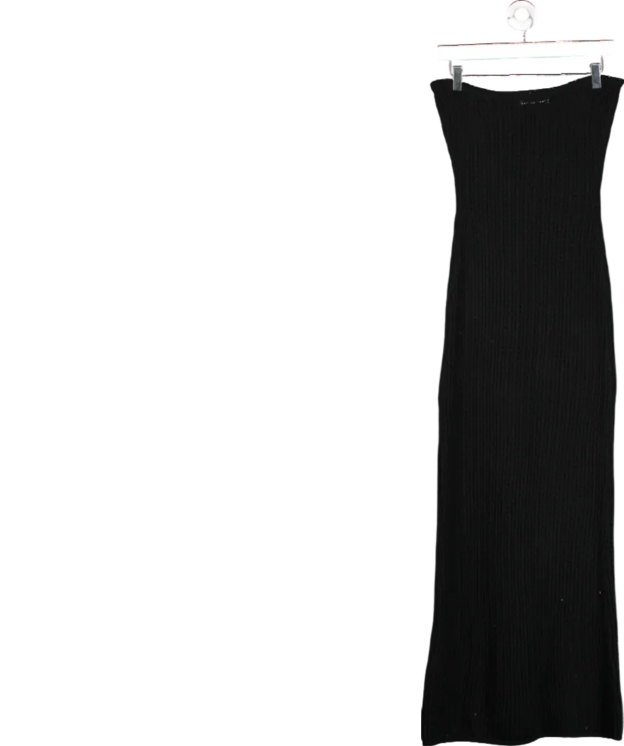 4th & Reckless Black Emily Knitted Bandeau Maxi Dress UK 8