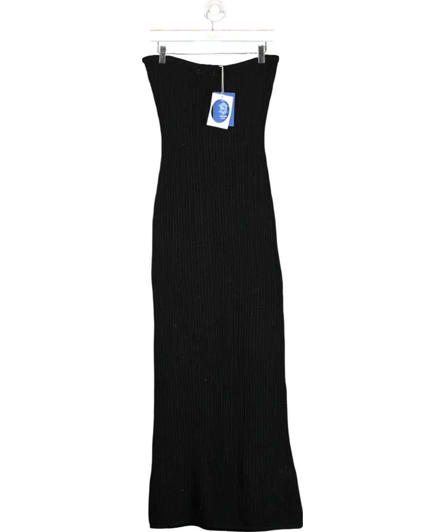 4th & Reckless Black Emily Knitted Bandeau Maxi Dress UK 8