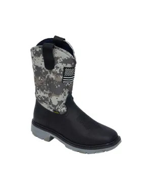 ACERO WORK BOOTS Vintage Black Whit Grey Camo Top Camo-Bicolor Sole