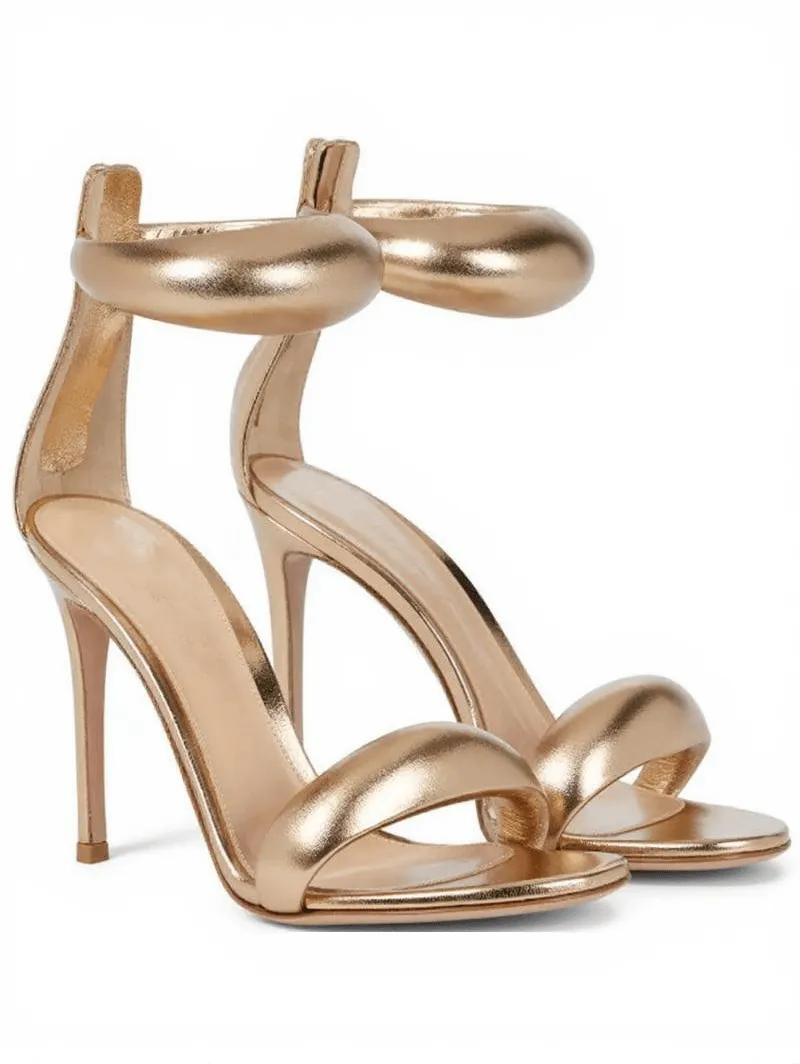 Aleena Gold Ankle Strap Sandals