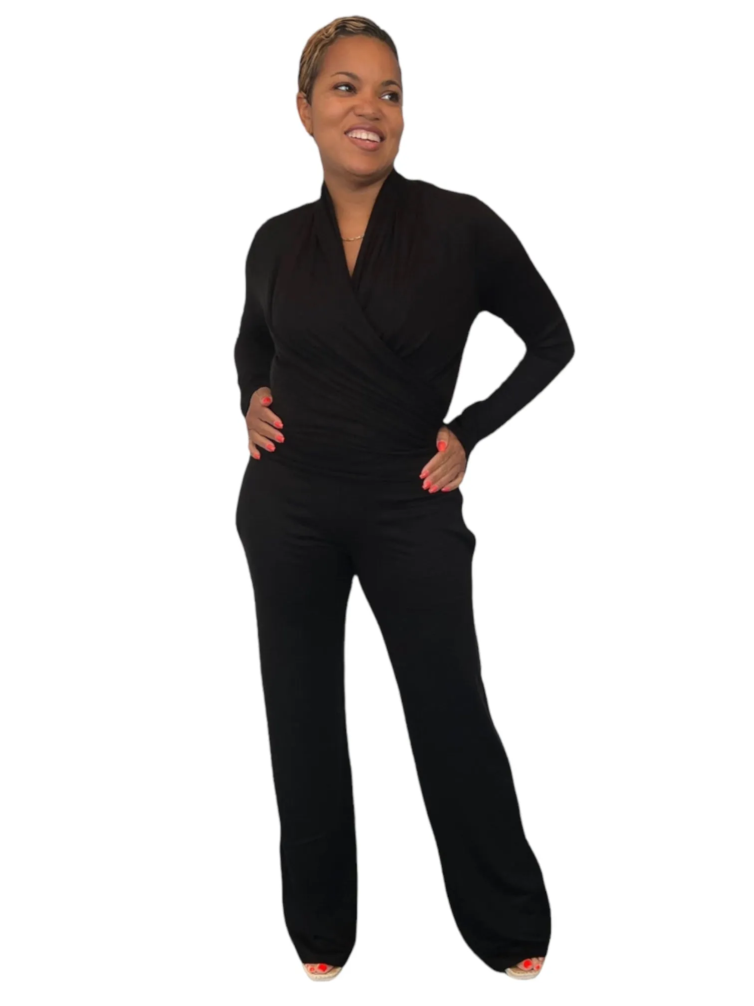April - Black Wrap Top - TN-154