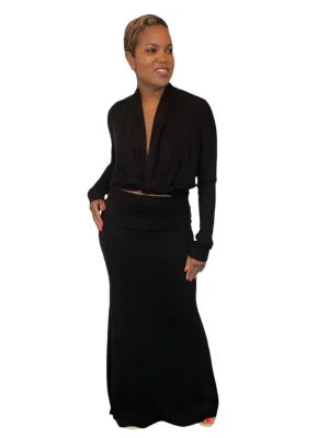 April - Black Wrap Top - TN-154