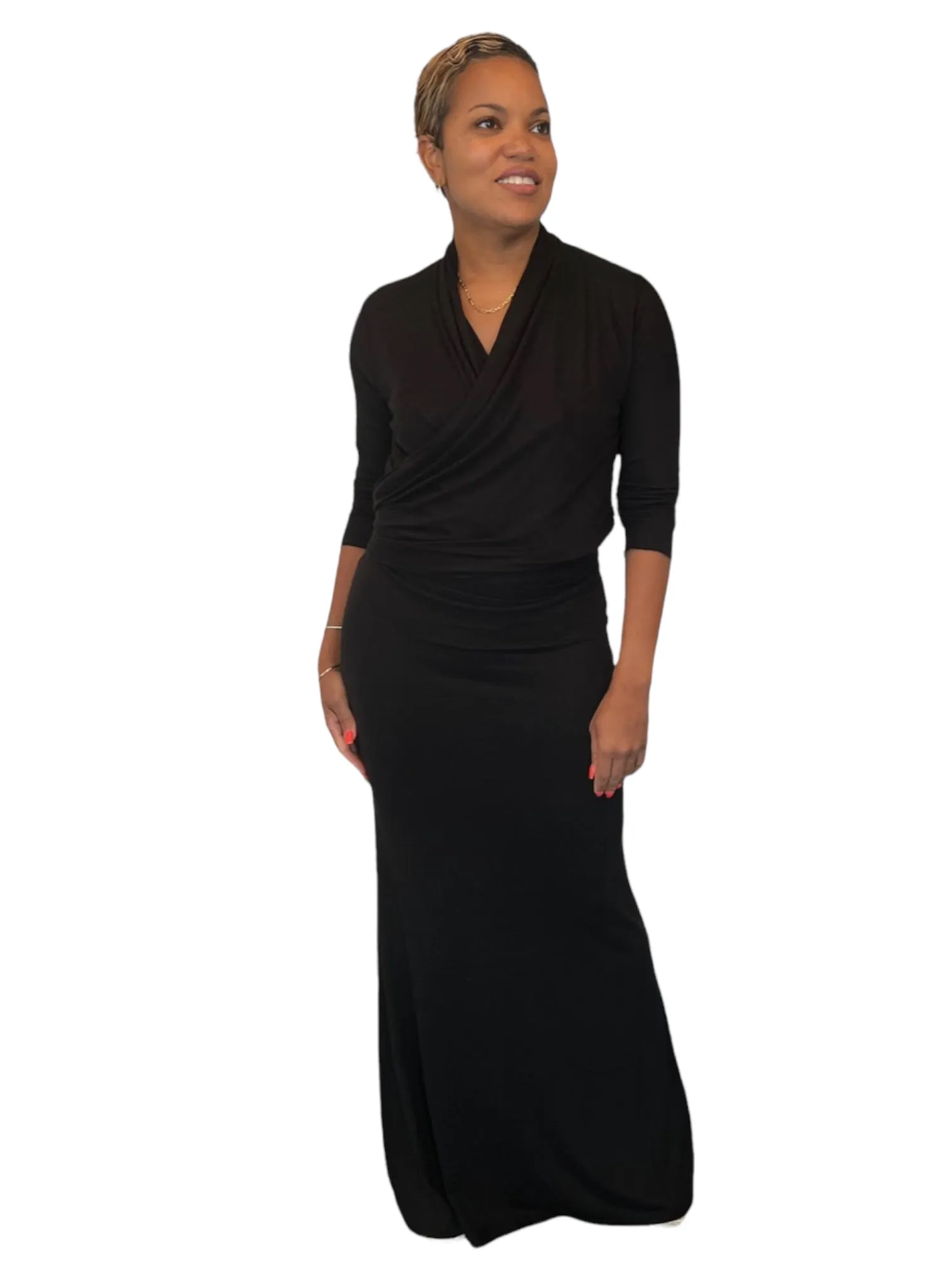 April - Black Wrap Top - TN-154