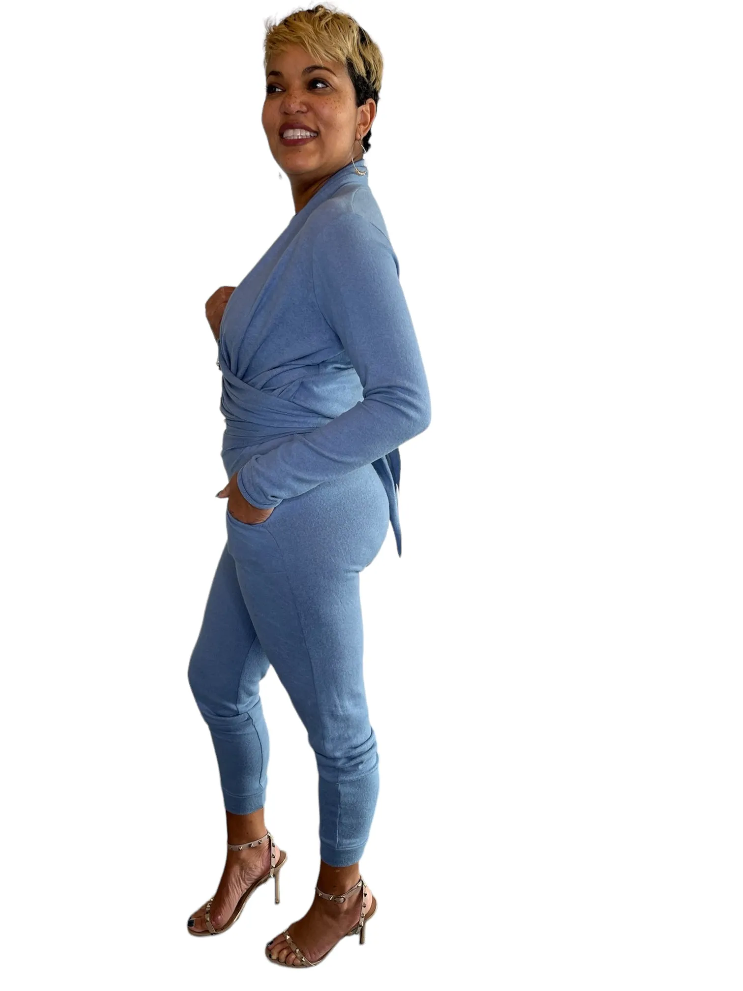 April - Denim Wrap Top - TN-154
