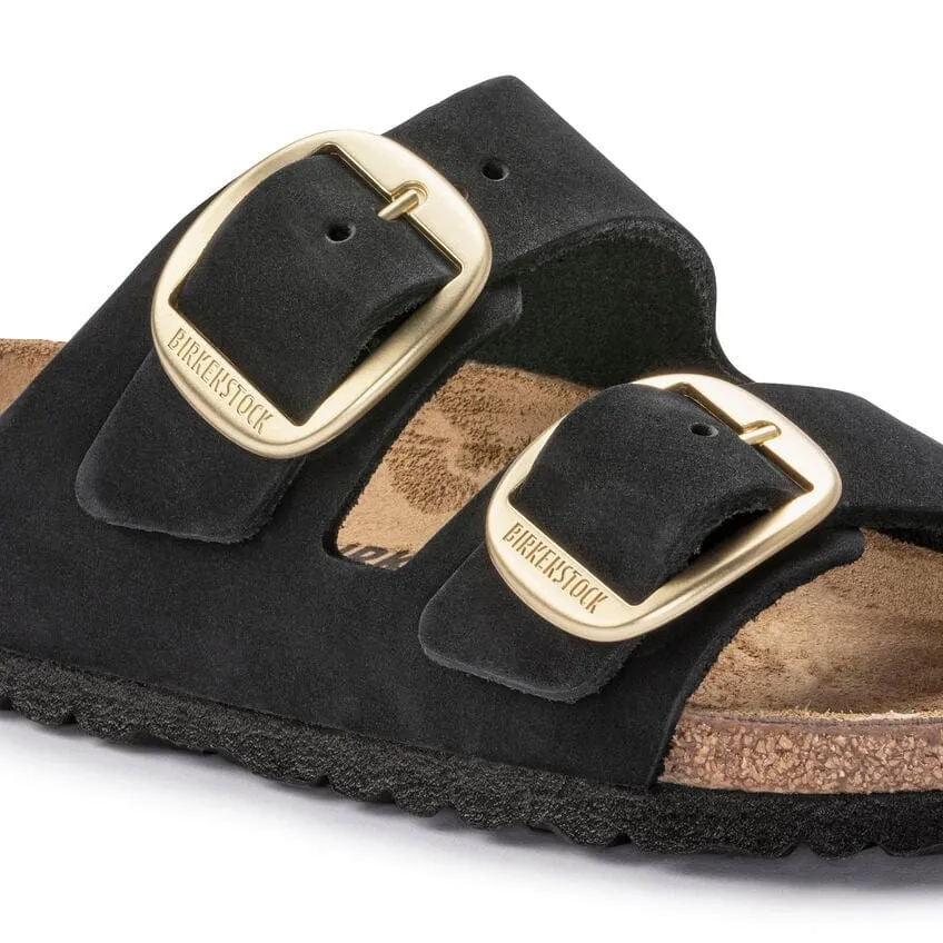 Arizona Big Buckle Black/Gold Nubuck Leather