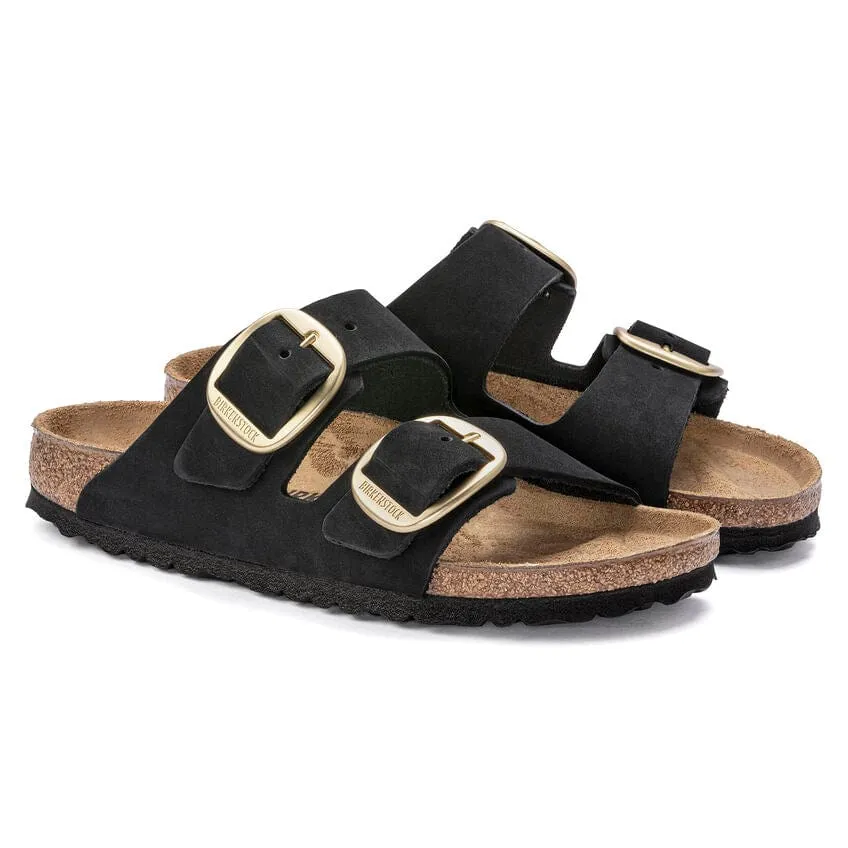Arizona Big Buckle Black/Gold Nubuck Leather