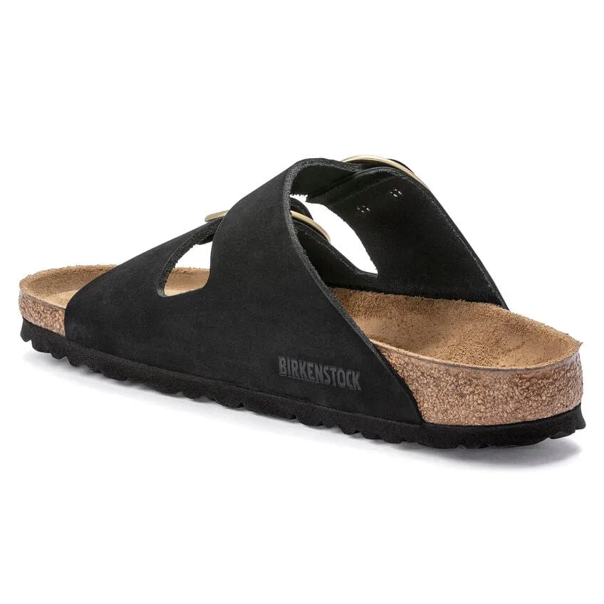 Arizona Big Buckle Black/Gold Nubuck Leather