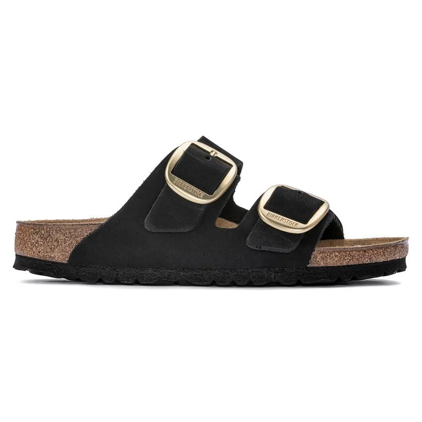 Arizona Big Buckle Black/Gold Nubuck Leather