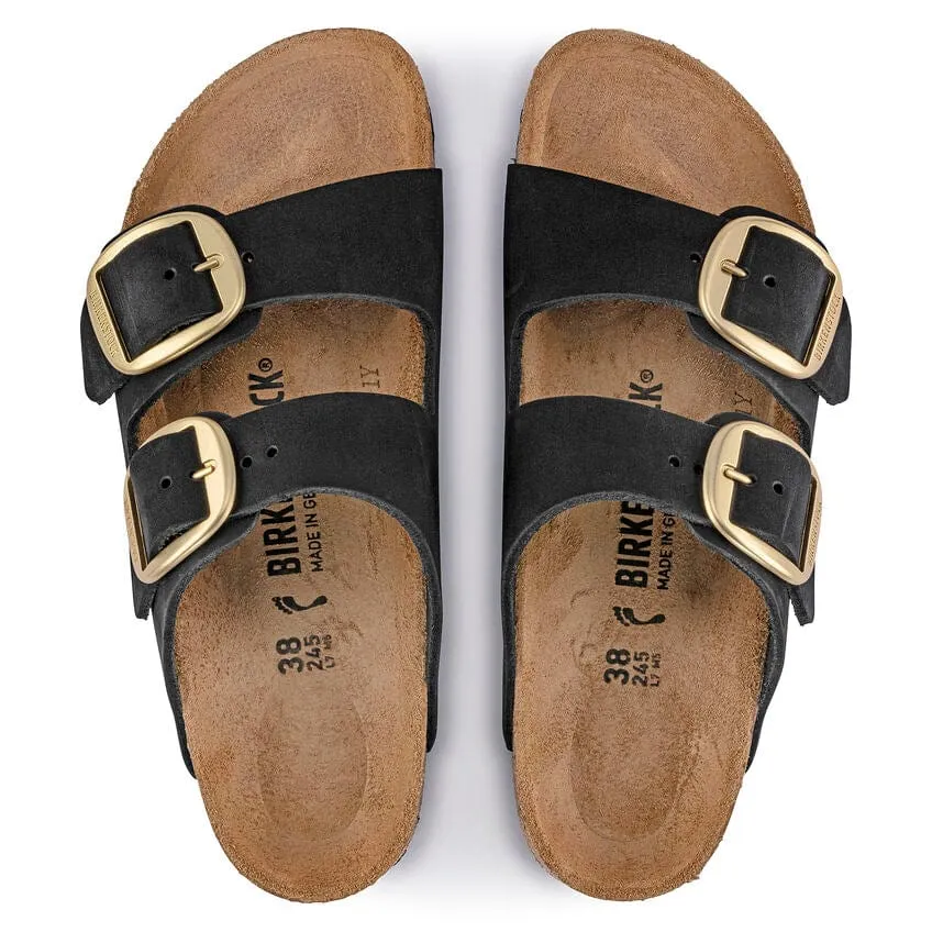 Arizona Big Buckle Black/Gold Nubuck Leather