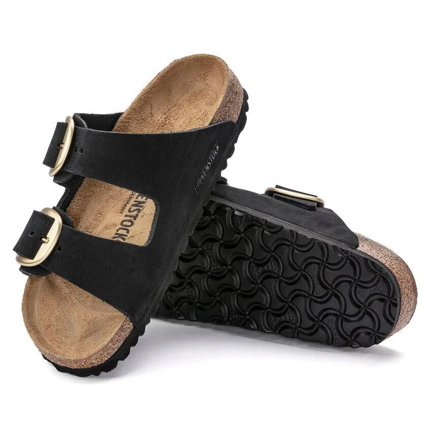 Arizona Big Buckle Black/Gold Nubuck Leather
