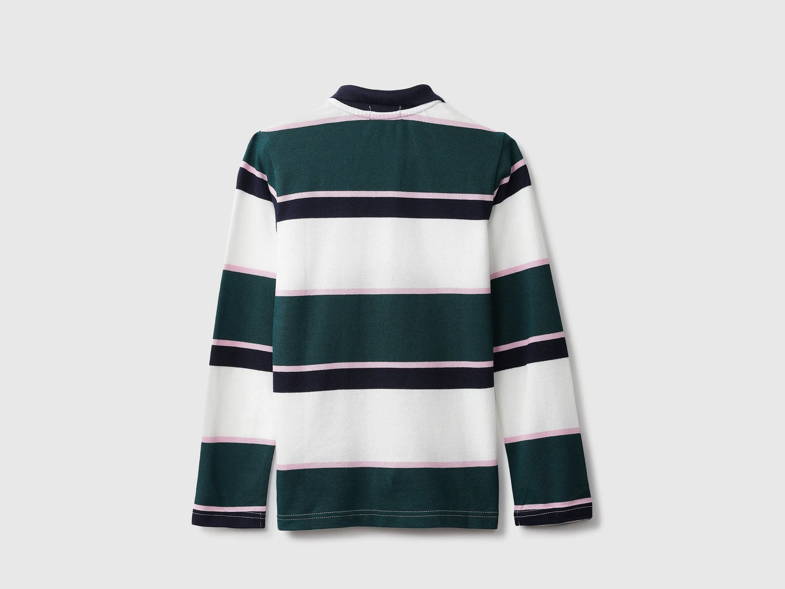 Black And Green Striped Polo T-Shirt