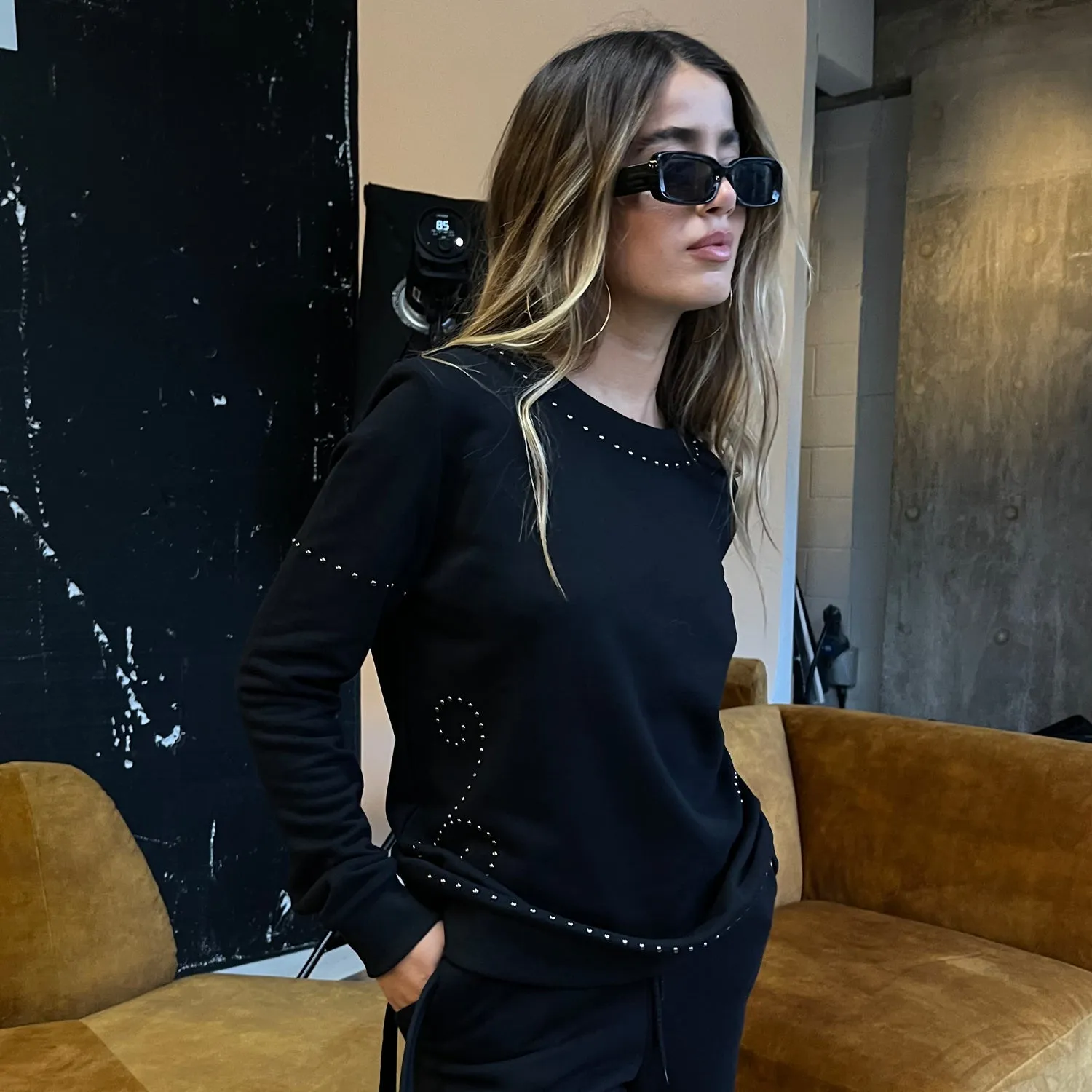Black Studded Jumper