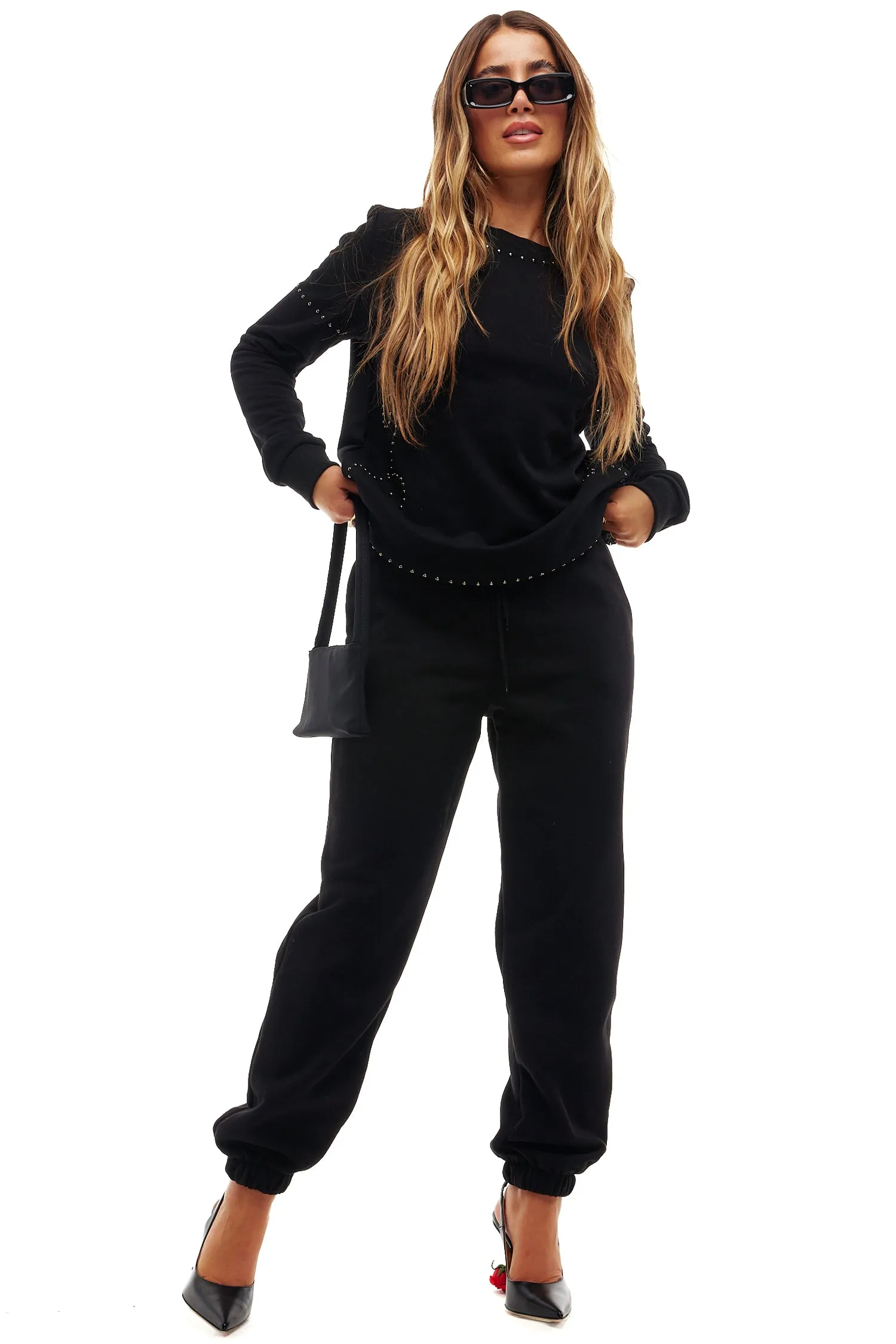 Black Studded Jumper