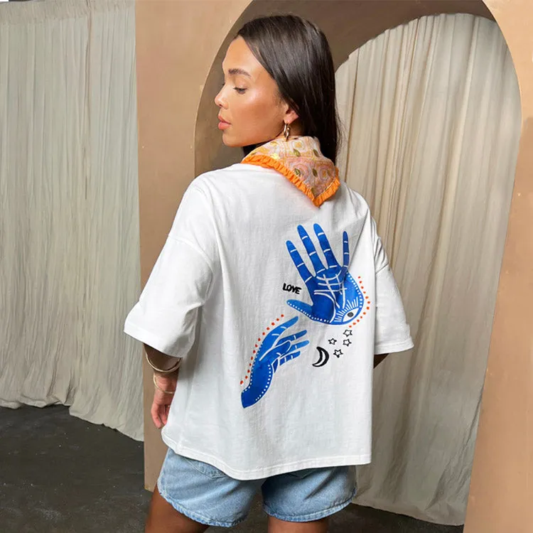 Blue Palm Tee