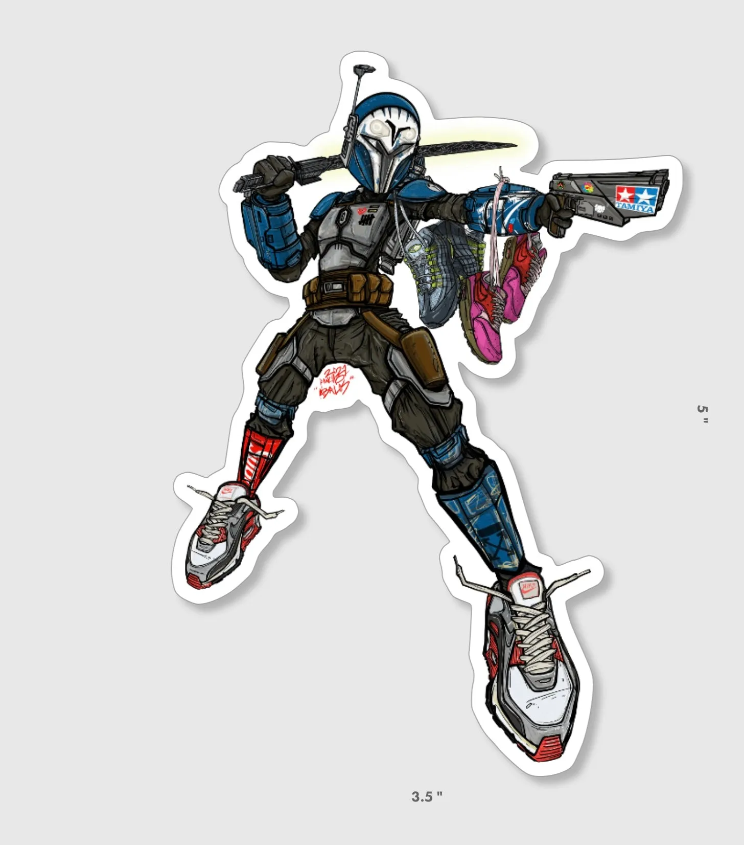 Bo Katan Kryze Sneaker Hunter “ The Hunt For More Air” Sticker
