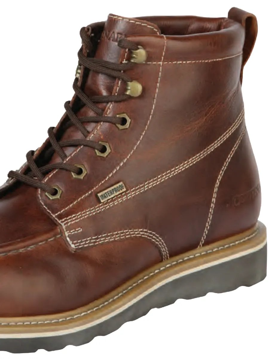Botines de Trabajo Resistentes al Agua de Agujetas Construccion Goodyear con Punta de Fibra de Piel Genuina para Hombre 'Centenario' - ID: 126423