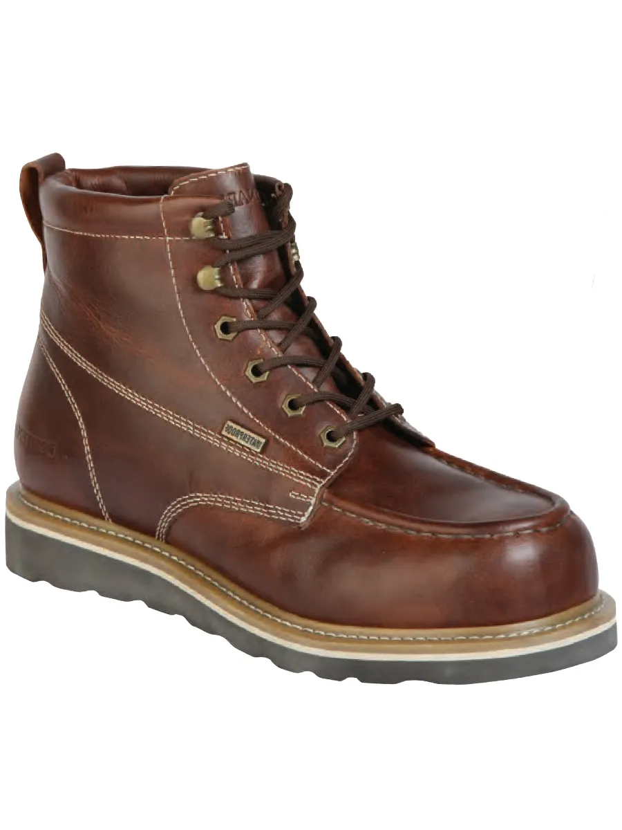 Botines de Trabajo Resistentes al Agua de Agujetas Construccion Goodyear con Punta de Fibra de Piel Genuina para Hombre 'Centenario' - ID: 126423