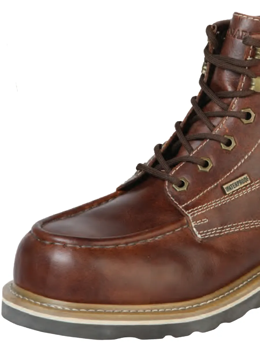 Botines de Trabajo Resistentes al Agua de Agujetas Construccion Goodyear con Punta de Fibra de Piel Genuina para Hombre 'Centenario' - ID: 126423