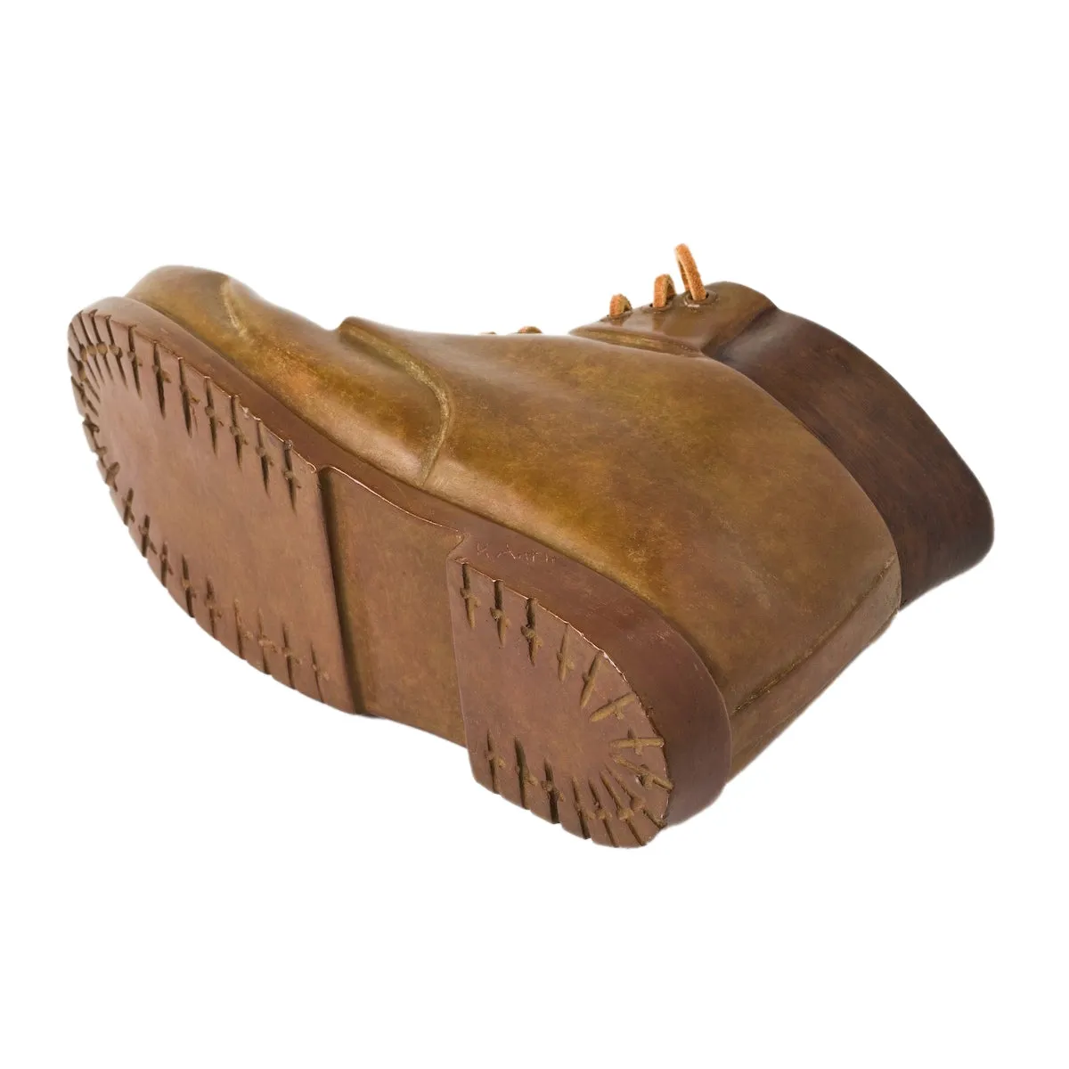 BRONZE WORK BOOT WITH RIVETS