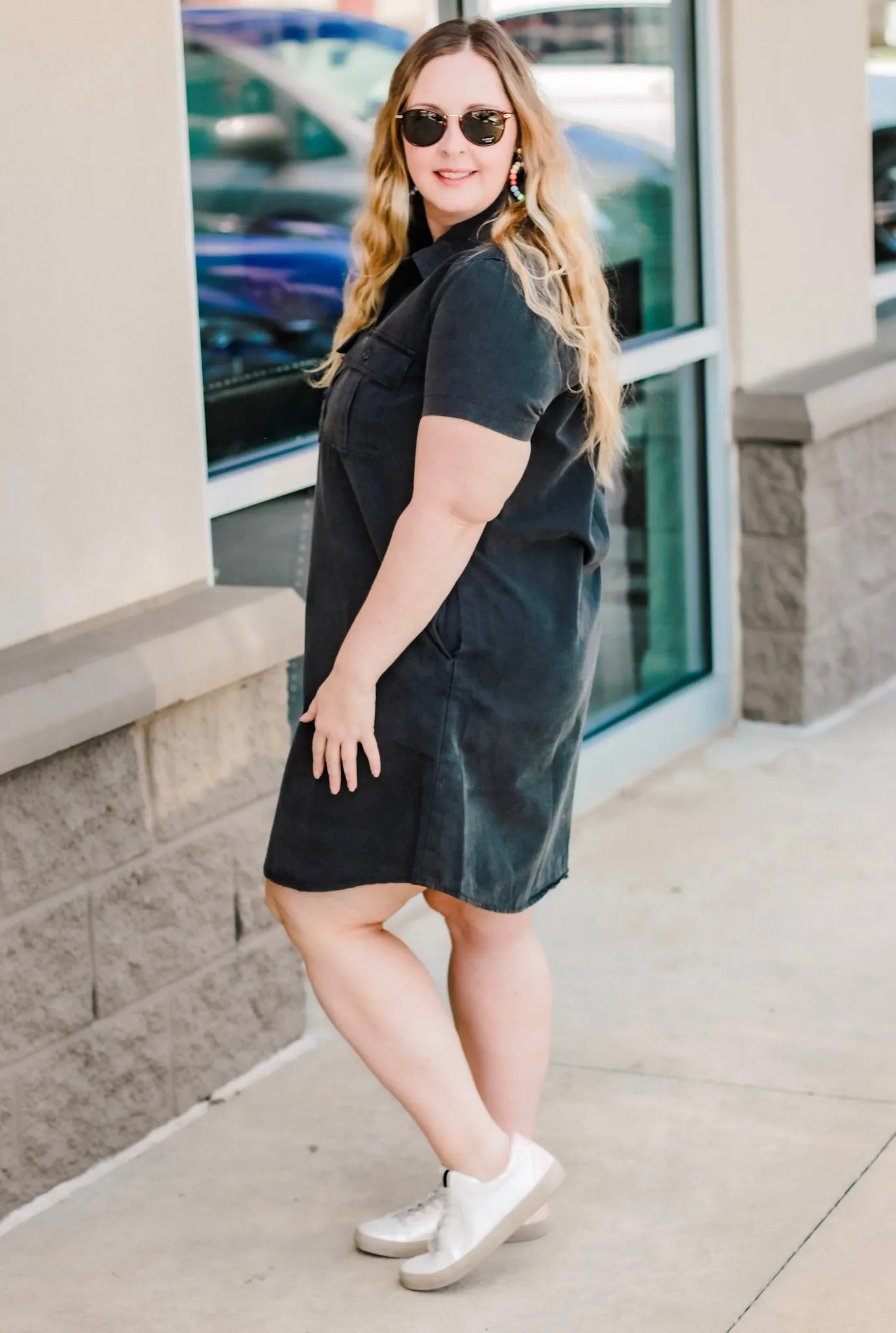 Can't Be Left Behind Dress in Charcoal