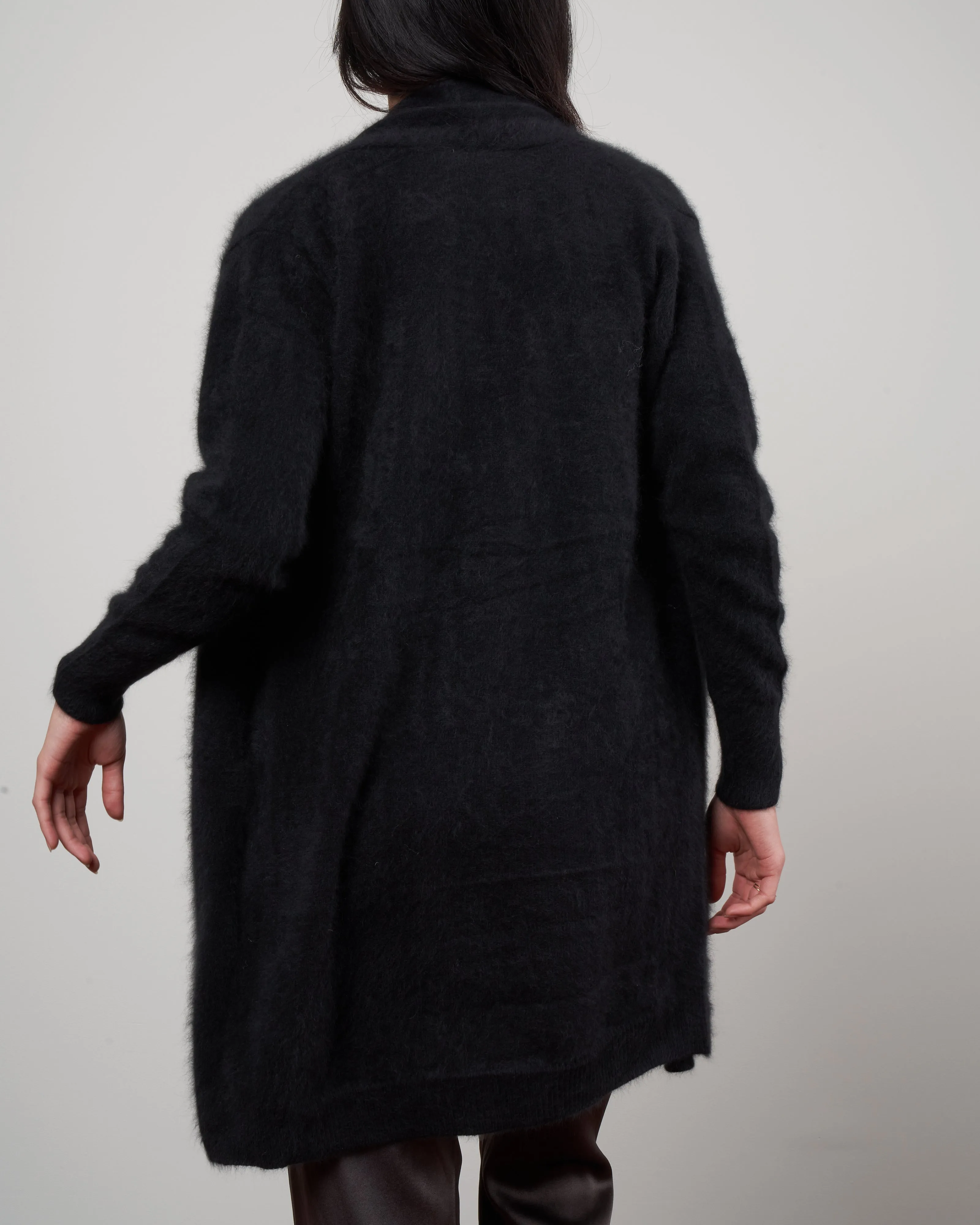 cashmere sweater coat - black