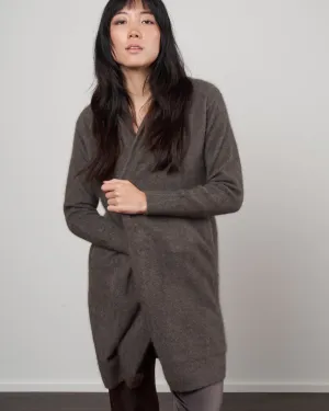 cashmere sweater coat -  grey brown