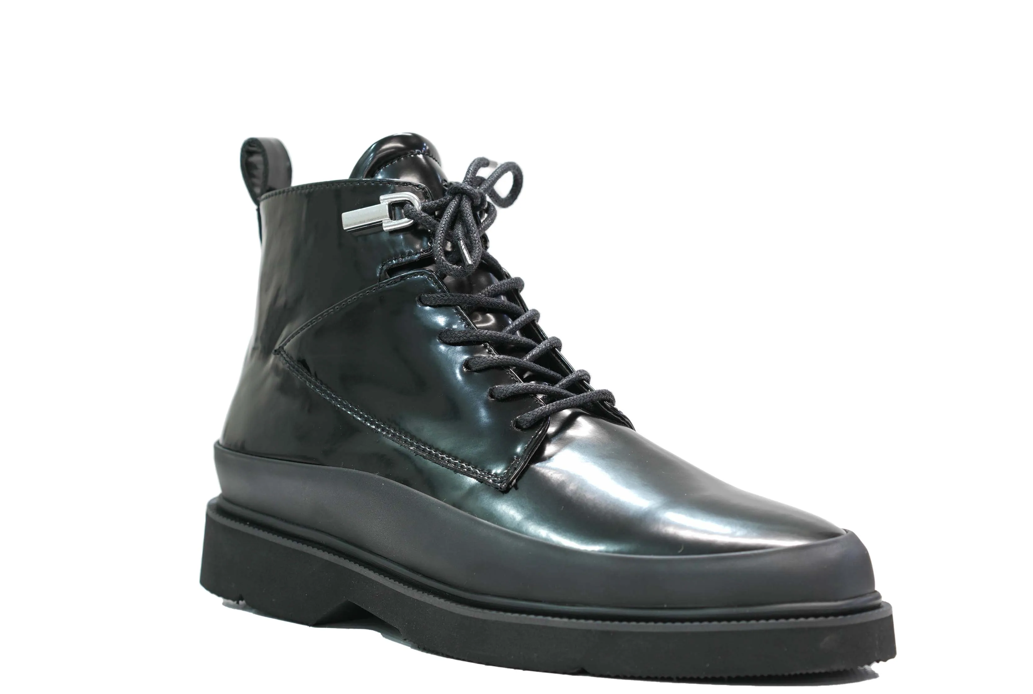 Cesare Paciotti 4US Men’s Leather Black Shiny Lace Up Boot BB9053