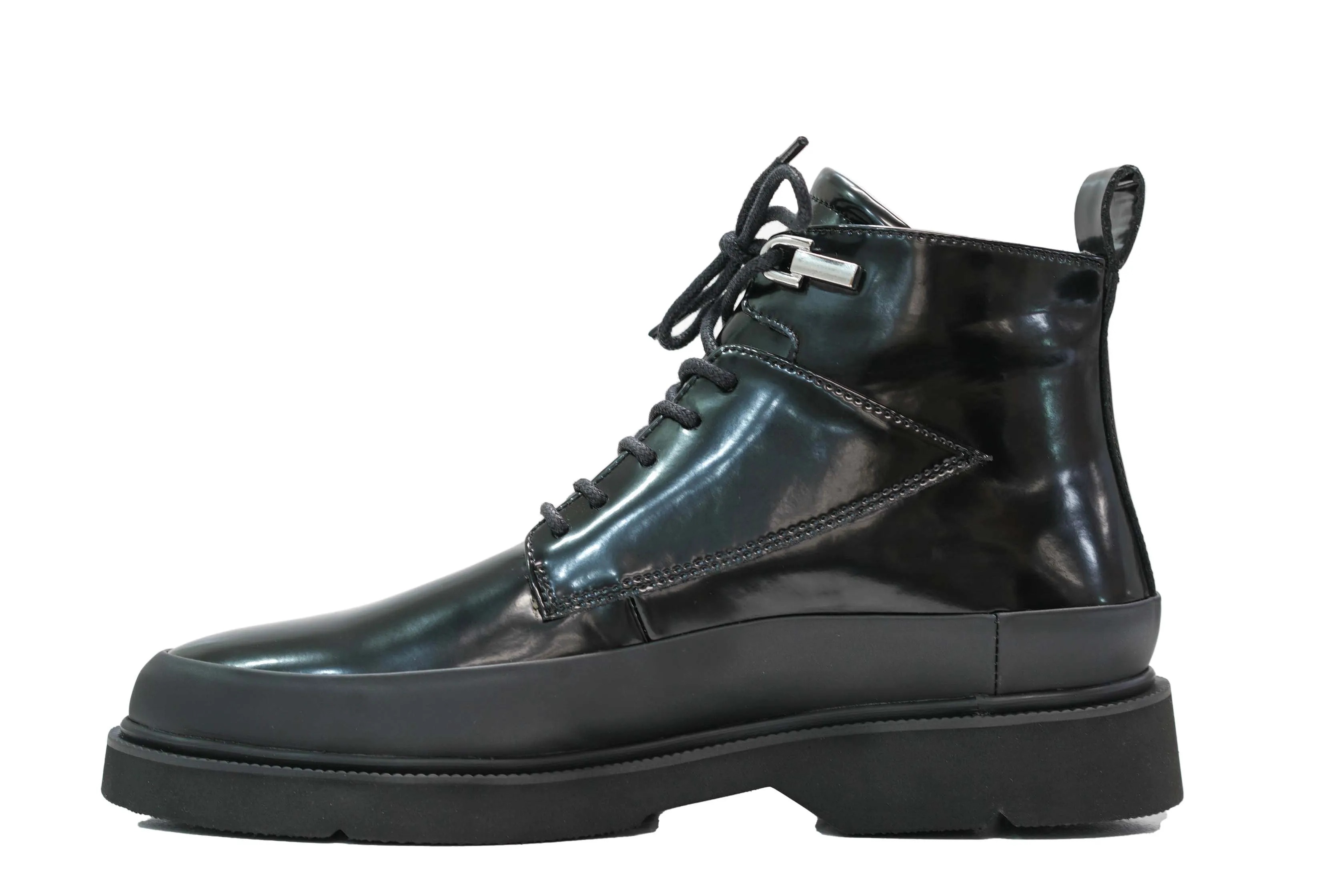 Cesare Paciotti 4US Men’s Leather Black Shiny Lace Up Boot BB9053