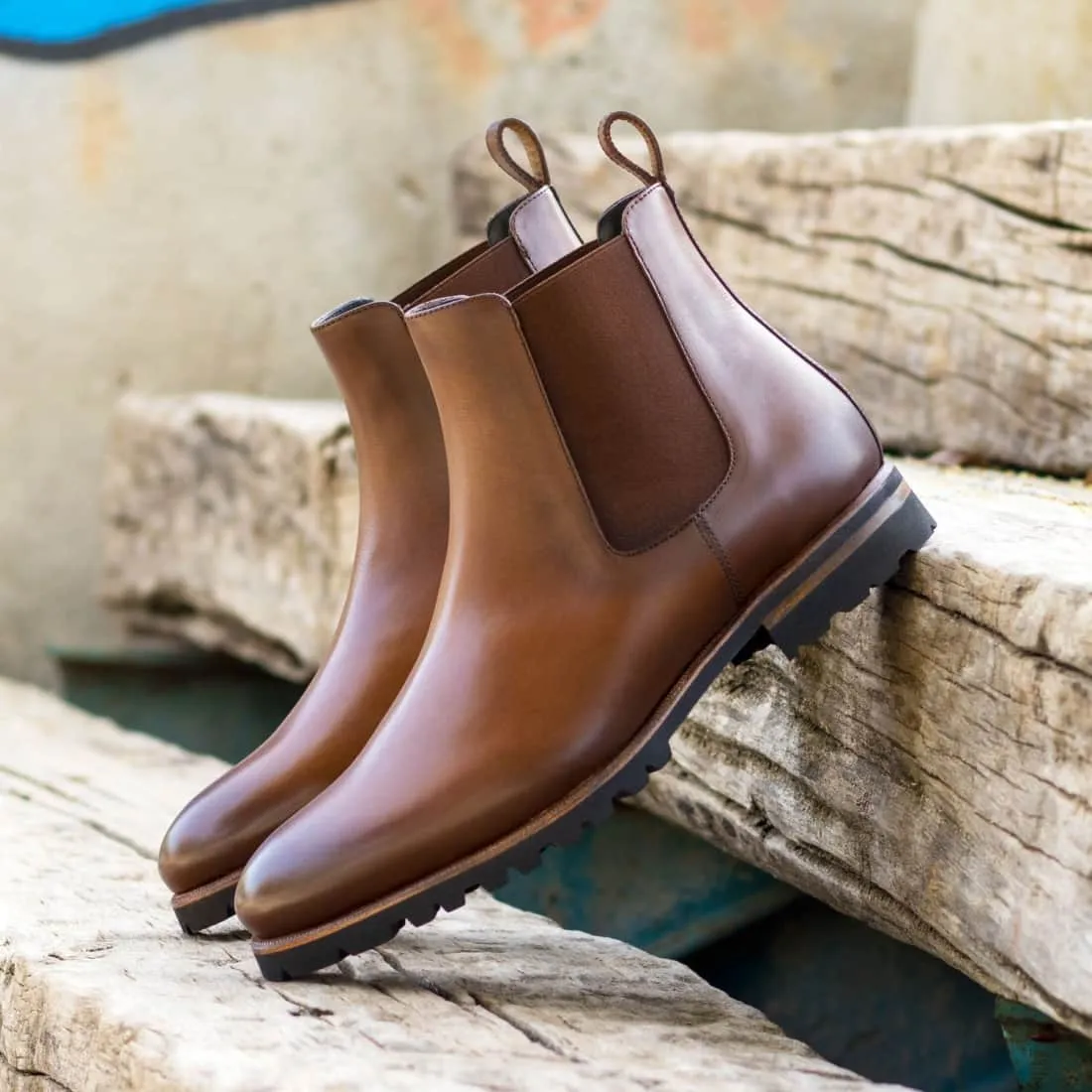 Cheslea Boots en cuir marron moyen - Semelles Commando