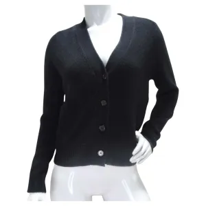 Christian Dior Black Cashmere Knit Logo Cardigan