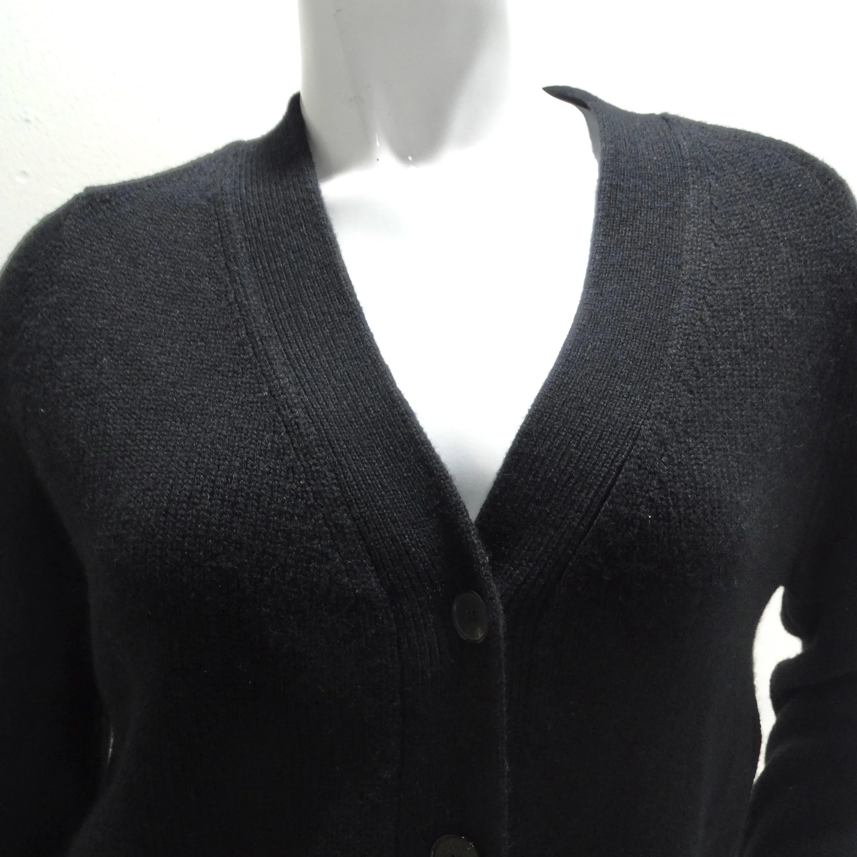 Christian Dior Black Cashmere Knit Logo Cardigan