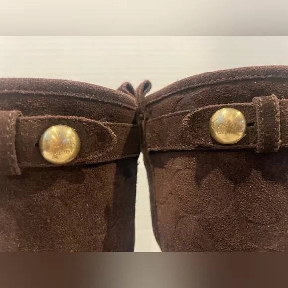 COACH Maressa Signature Brown Suede Boots Women’s Size 8