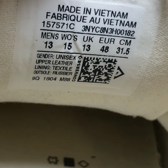 Converse All Star Egret Cream Leather Ox Trainers Sneakers