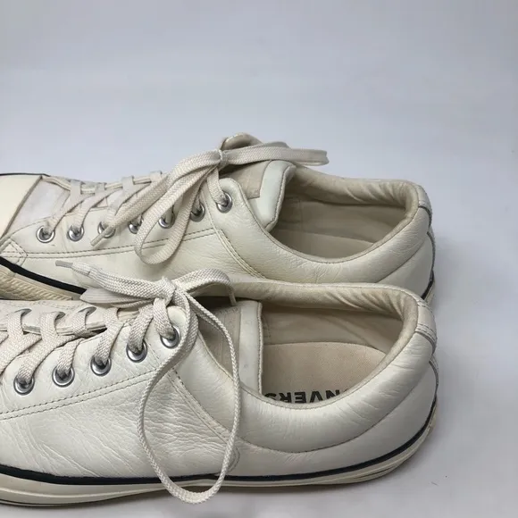 Converse All Star Egret Cream Leather Ox Trainers Sneakers