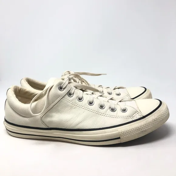 Converse All Star Egret Cream Leather Ox Trainers Sneakers