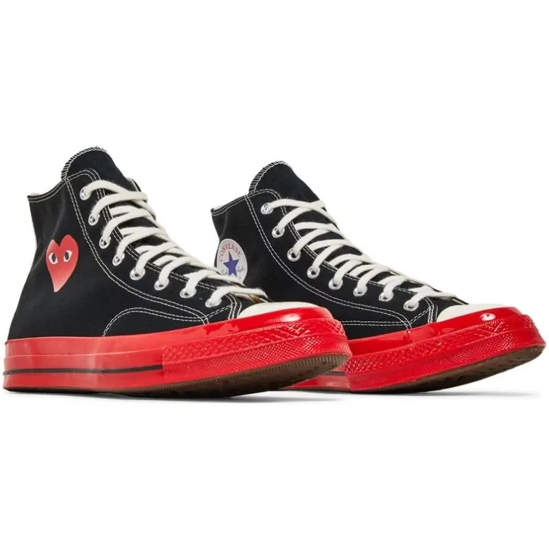Converse Chuck Taylor All Star 70 Hi Comme des Garcons PLAY Black Red Midsole