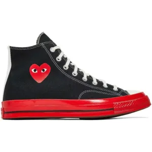 Converse Chuck Taylor All Star 70 Hi Comme des Garcons PLAY Black Red Midsole