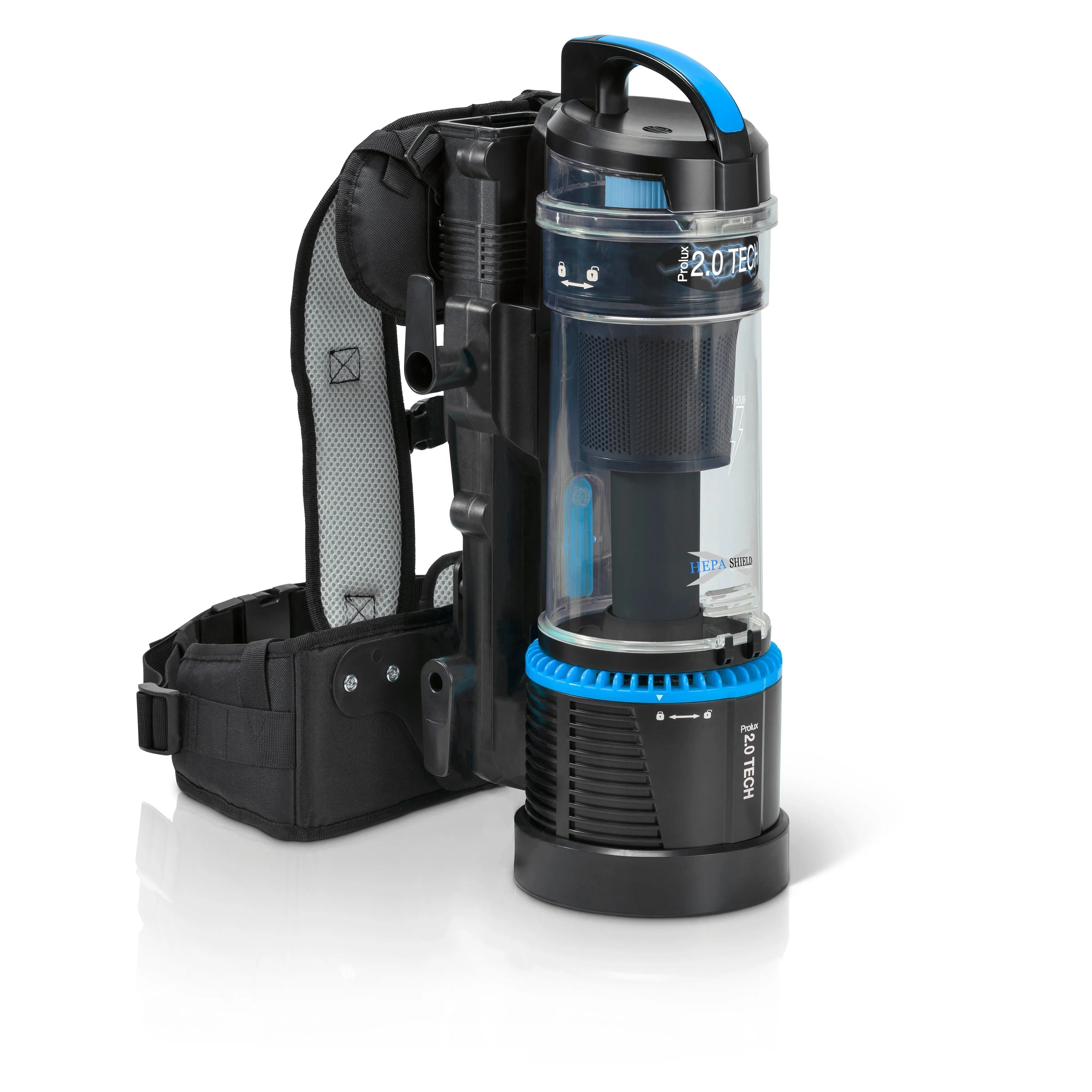 Cordless 1 Hour - Prolux 2.0 Cordless Bagless Backpack Vacuum with Lithium Ion Batteries
