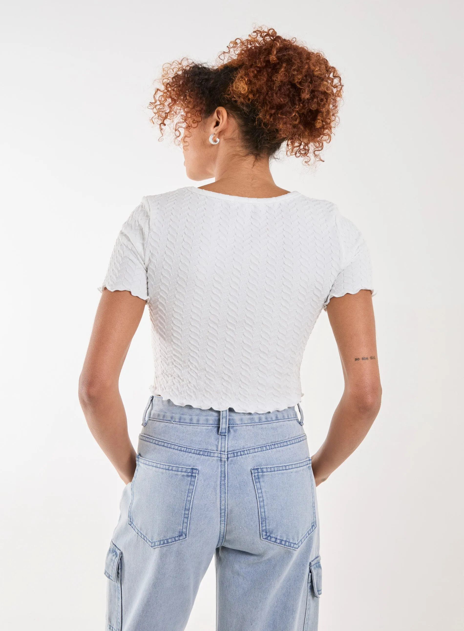 Cropped Zig Zag Tee