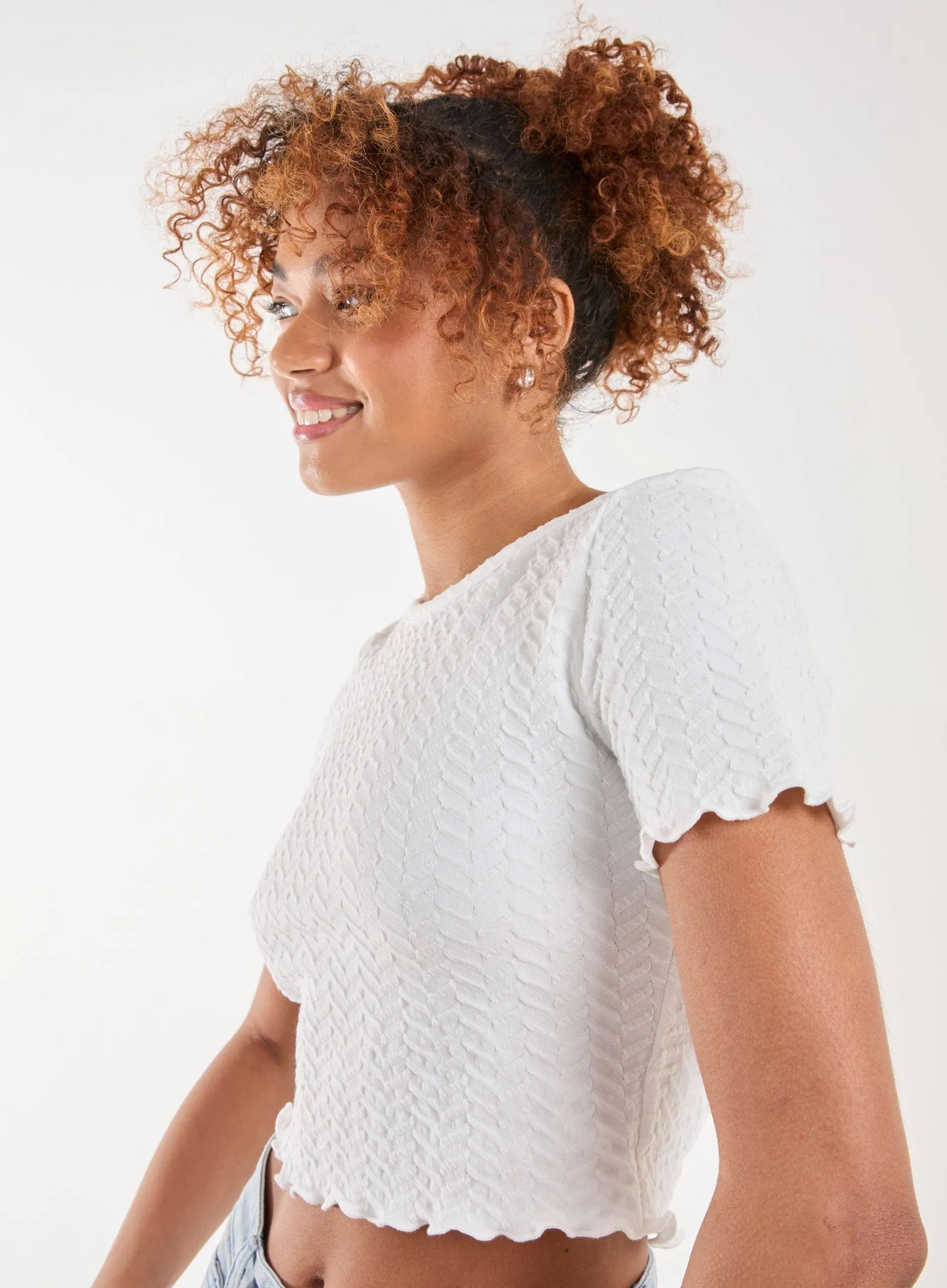 Cropped Zig Zag Tee