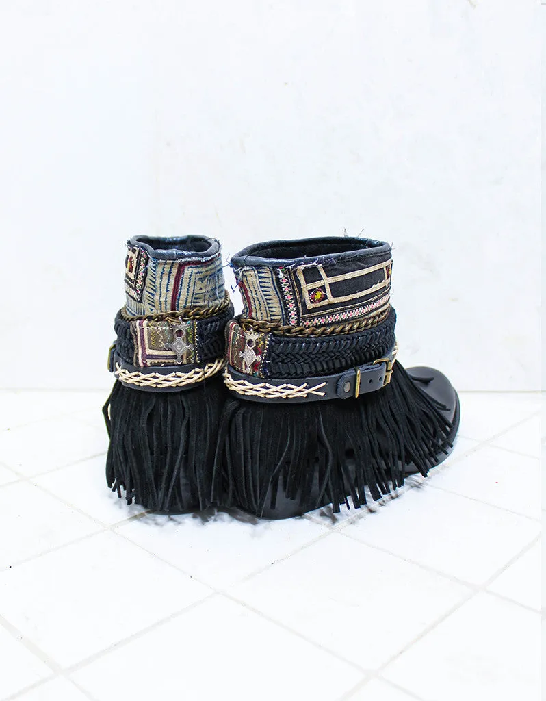 Custom Made Boho Boots in Black | SIZE 40