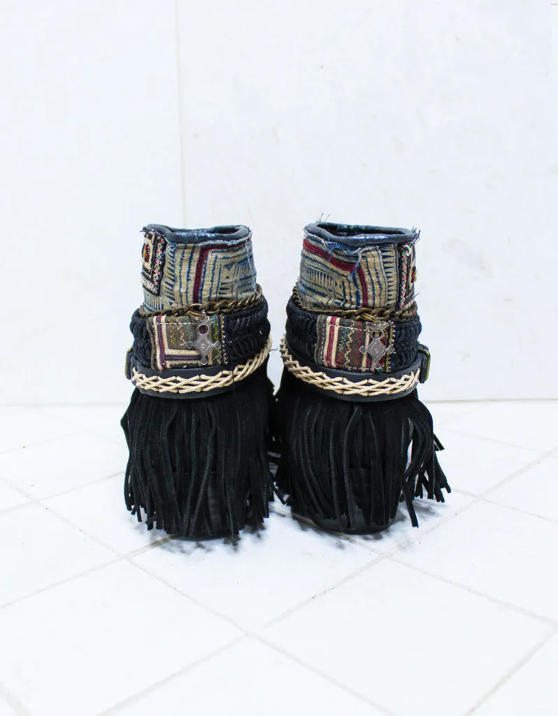 Custom Made Boho Boots in Black | SIZE 40
