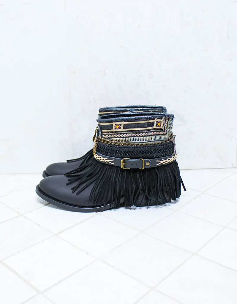 Custom Made Boho Boots in Black | SIZE 40