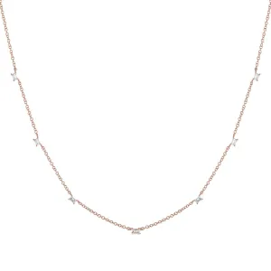 Diamond Multi Baguette Necklace 14K