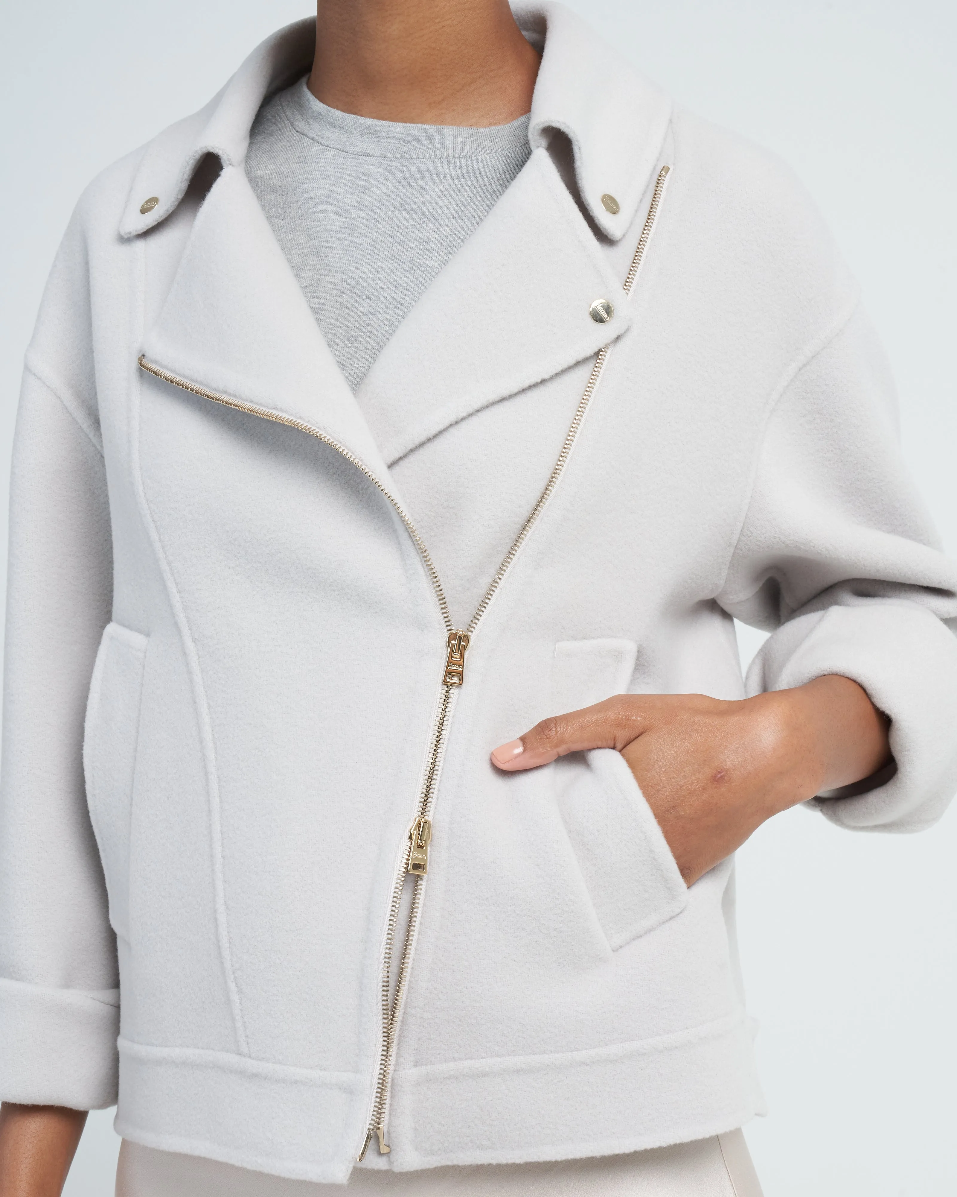 double faced wool moto jacket