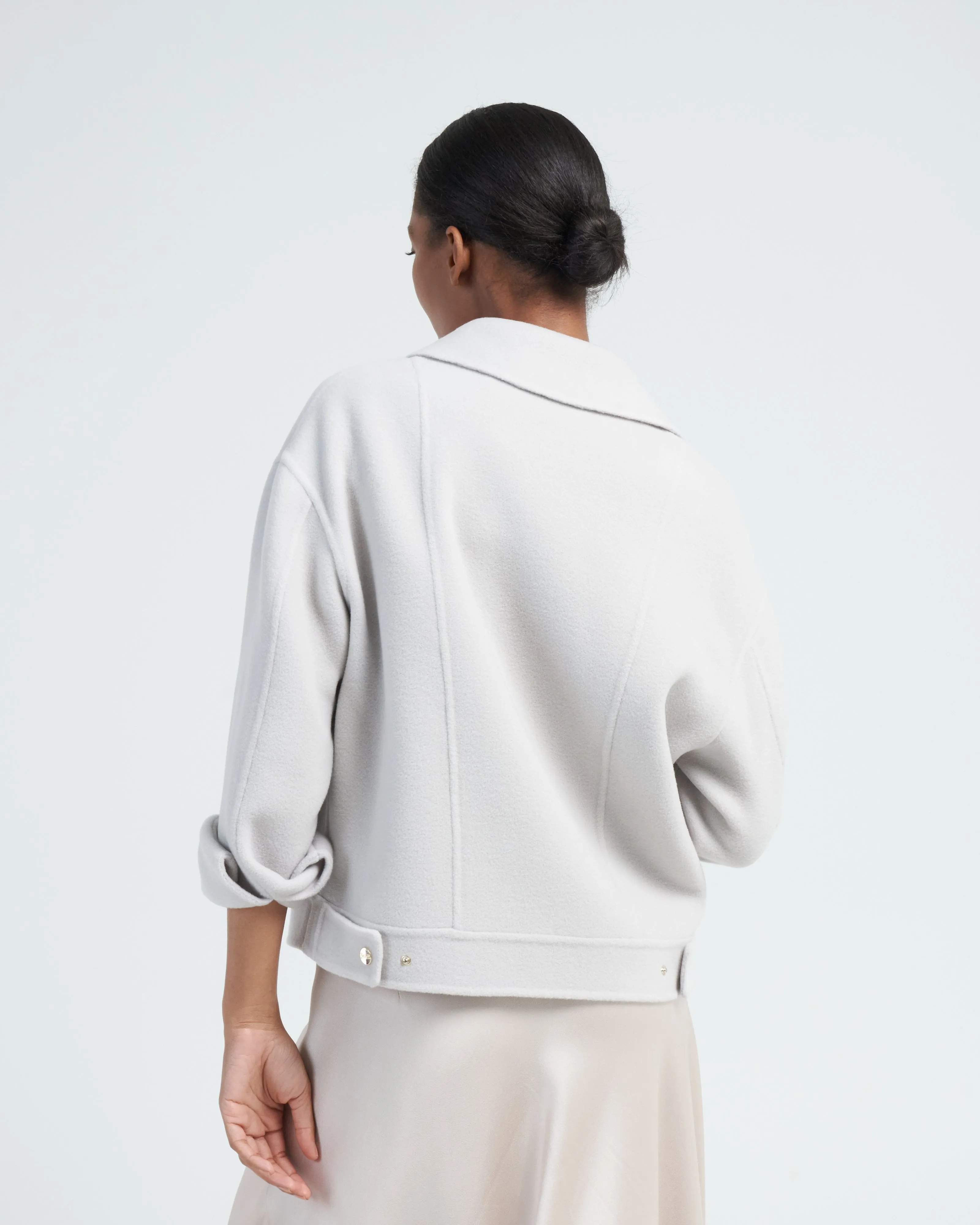double faced wool moto jacket