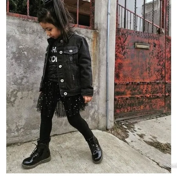 DR MARTENS JUNIOR 1460 DELANEY BLACK PATENT LEATHER LACE UP ZIP BOOTS ZSIZE 13